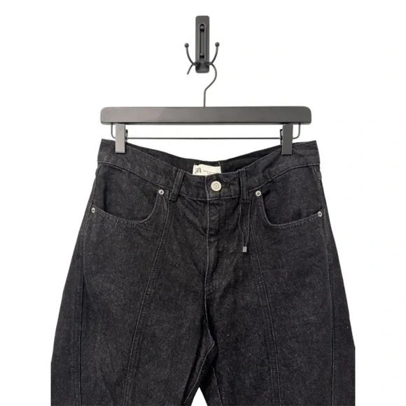 NWOT ZARA Slim High-Waisted Paneled Black Jeans - Picture 3 of 4